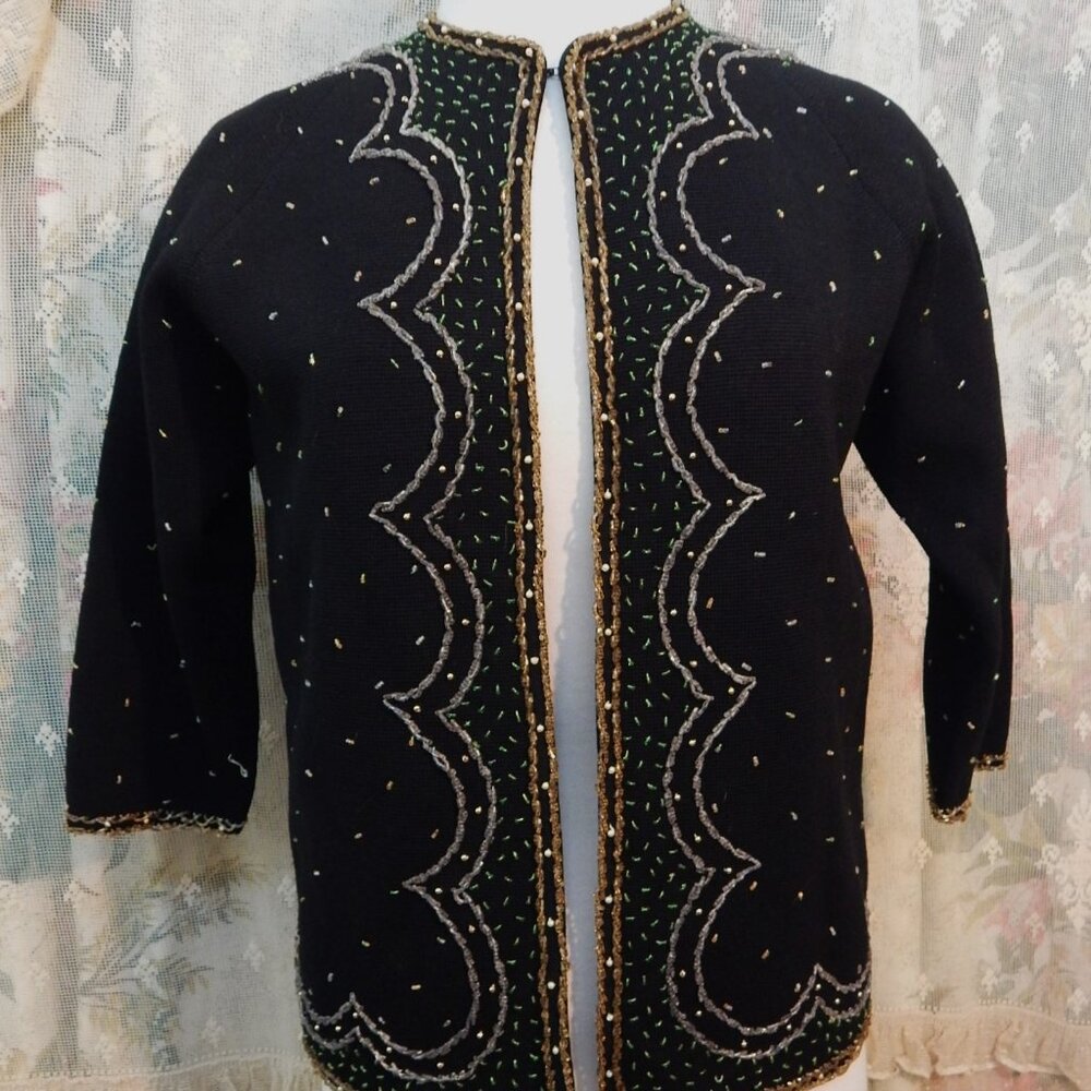 Vintage Bullock's Boutique Cardigan - Size 12 - Tri Beaded